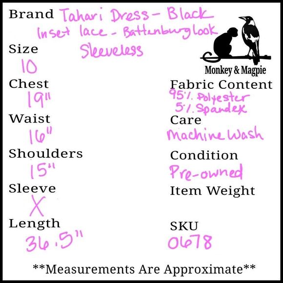 Tahari Bodycon Sheath Dress Size 10 Black Sleeveless Lace Cutouts Zippered Lined - Picture 10 of 10